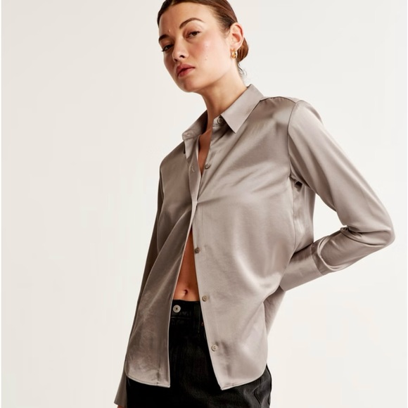 Abercrombie satin button up - Picture 2 of 5